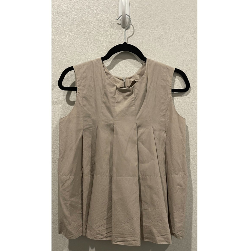 MARNI Sleeeveless Taupe Darted Blouse